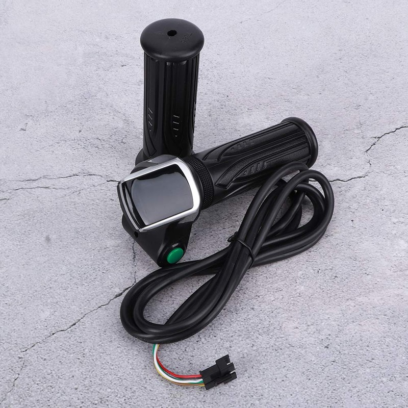 1 Pair Electric Bicycle Handlebar with LCD Power Display, Accelerator