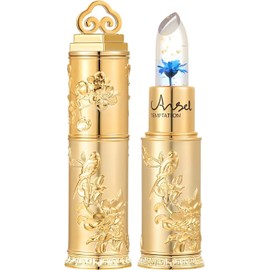 【Temperature-Sensitive Color Change】Voluroky Jelly Lipstick, Temperature-Sensitive Color Change Lip Gloss with Gold Leaf, Lip Cream, Color Temperature Change, Flower-Infused, Portable, Convenient