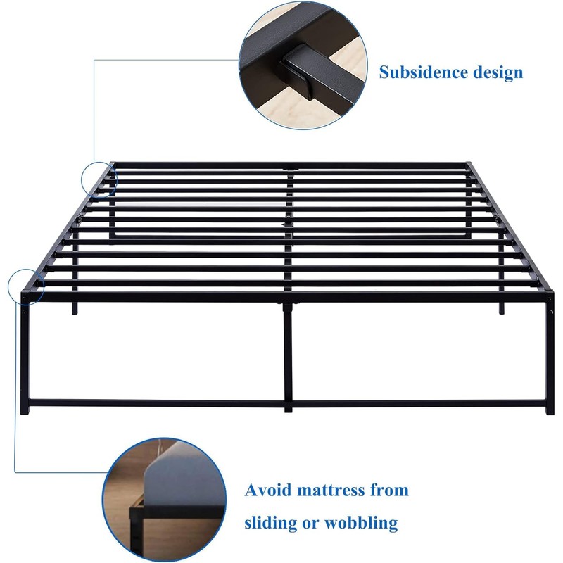 VECELO 16" Metal Platform Bed Frame/Mattress Foundation/No Box Spring Needed