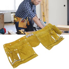 Tool Belt leather tool belt Quick Release Buckle Wearproof Portable Multiple Pockets Leather Tool Belt Apron, Leather Organizer Belt carpenter tools for Gardening Woodworking Tool Belts