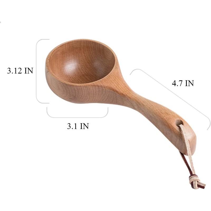 IBLAY Wooden Kitchen Scoop Ladle for Bath Salt Canisters Flour