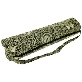 GURU SHOP Yoga Mat Bag Indonesian Batik – Black, Men/Women, Cotton, Size: One Size, 65 x 20 x 20 cm, Bags for Yoga Mats