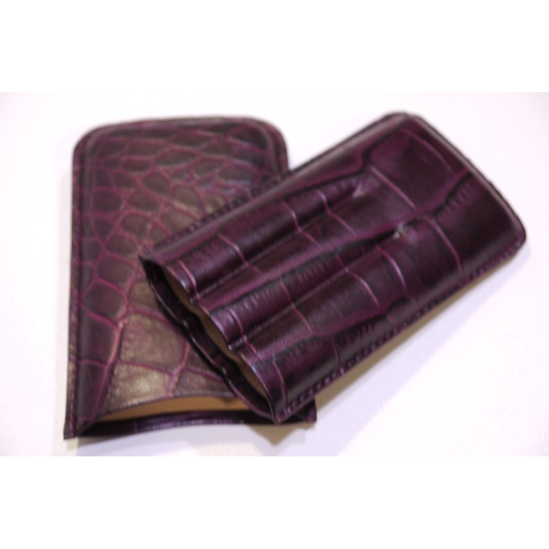 Cigar Holder With Cutter Pocket (3 Cigars)