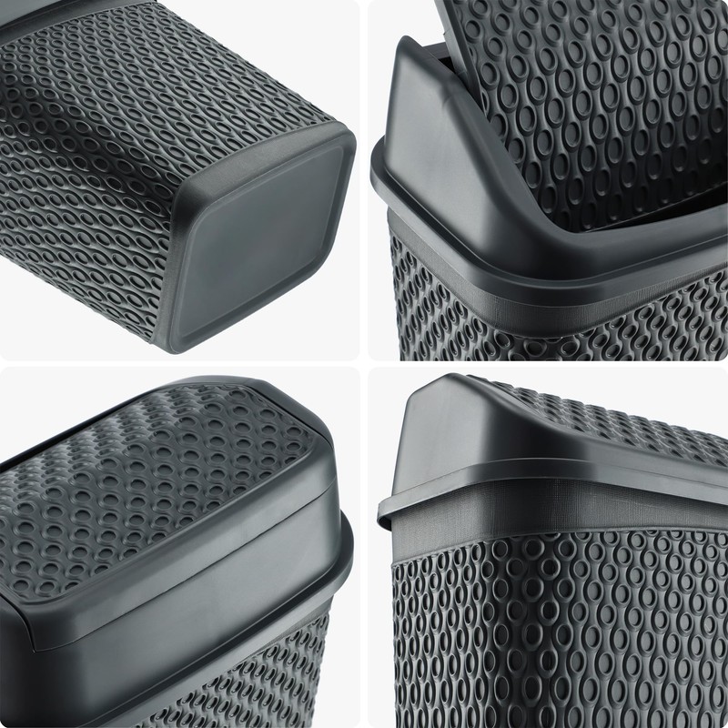 KADAX Rubbish Bin with Swing Lid, Waste Bin with Lid,