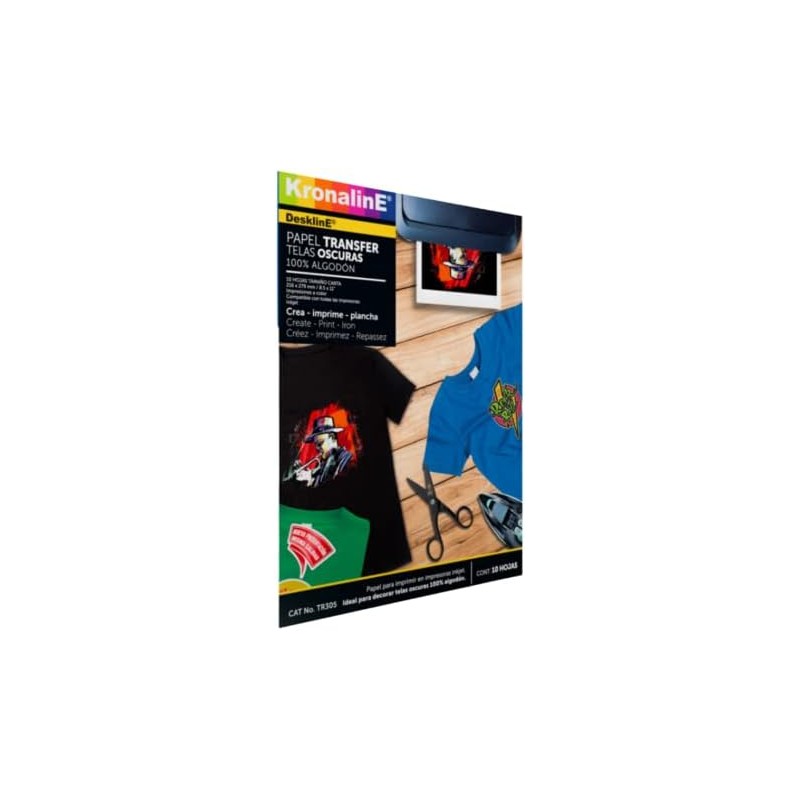 Papel Kronaline Transfer Para Telas Obscuras (Paquete con 10 Hojas