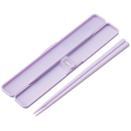 Skater ABC3AG Ag+ Chopsticks & Chopsticks Case Set, 7.1 inches (18 cm), Made in Japan, Antibacterial, Silver Ion, Adult, Nuance Color, Purple