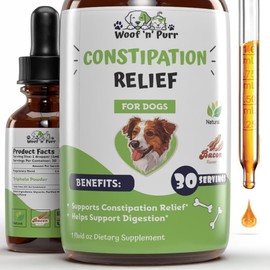 Constipation Relief for Dogs - Dog Constipation Relief - Dog Constipation - Dog Laxative for Constipation - Dog Laxative - Laxative for Dogs - Dog Laxative for Blockage - 1 fl oz - Bacon Flavor