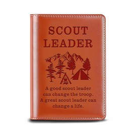 WHLBHG Scout Leader Gift Scout Leader Leather Notebook Scout Court of Honor Gift Inspiration Gift Scout Ceremony Writing Journal (SCOUT LEADER)