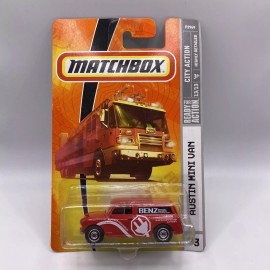 Matchbox 2009  MBX #53  Austin Mini Van - red 'BENZ Electrical' - City 13/13