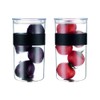 PRESSO Set of 2 Plastic Storage Jars, 2 Litre, Black
