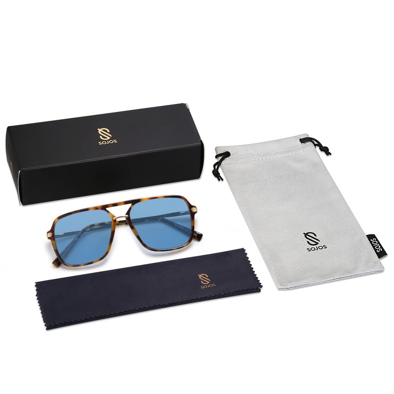 SOJOS Sunglasses for Women & Men, Square, Retro, Polarized Lens,