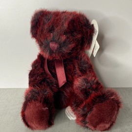 Russ Romanoff Red Black Teddy Bear Plush 7" Sitting Valentines Christmas NOS