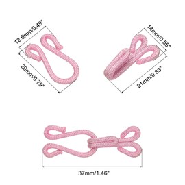 sourcing map Sewing Hooks and Eye, 12pcs - Polyester Covered Sewing Hooks and Eyes Closure for Clothing, Bra, Skirt, Sewing DIY Craft(Pink, 23mm Length)