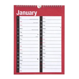 2025 Month to View Spiral Bound Wall Planner Organiser Calendar (Large Print Month To View - 3803)