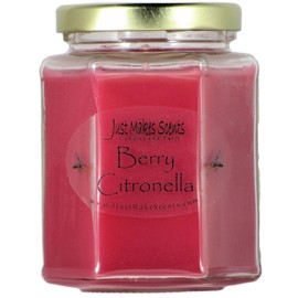 Berry Citronella Scented Blended Soy Candle for Indoor Use by Just Makes Scents (8 fl oz)