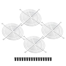 PATIKIL 140mm Fan Finger Grill, 4 Pack Metal Grill Protector Guard with Screw for 140X140mm Fan Protective Cover DIY, Silver