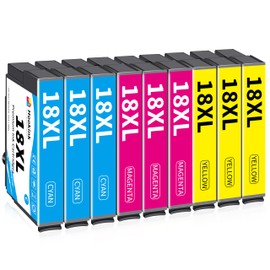 Hookink 18XL Printer Cartridges Compatible with Epson 18XL18 XL Cartridges for Expression Home XP-322 XP-215 XP-205 XP-225 XP-305 XP-325 XP-422 XP-405 XP-415 XP-425 XP-315 XP-312 XP-425 (Pack of 9)
