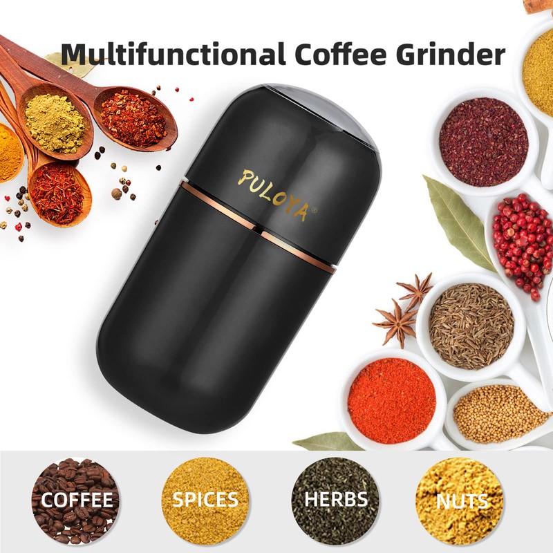 PULOYA Coffee Grinder Electric for Beans, Spices, Herbs, Grains and