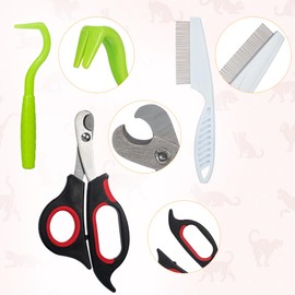 ZNOKA Pet Grooming Glove - Gentle Deshedding Brush Glove, Pet Bathing Wipes - Enhanced Five Finger Design - Daily Care and Traveling - Perfect for Dog & Cat with Long & Short Fur (5pcs/1-Kit)