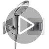 Adjustable Shower Head Holder Adhesive & Drill 2-in-1 with 360°