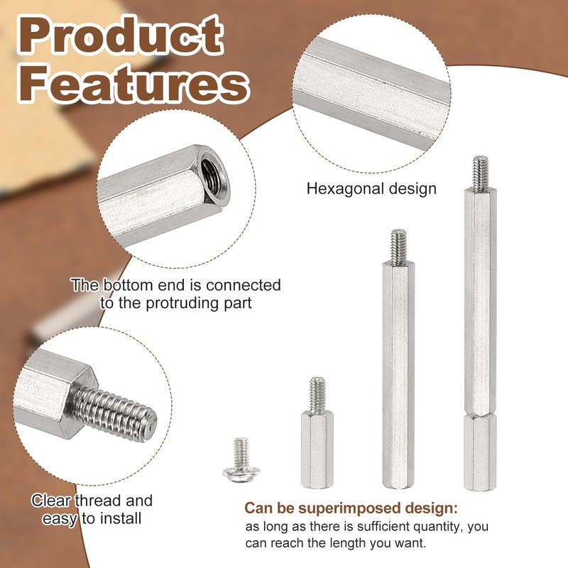 PATIKIL 30 Set M3 Male to Female Hex Standoffs Spacers