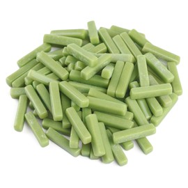 Youway Style Mosaic Tiles for Crafts Bulk,150g Mosaic Glass Pieces,Green Strips Shapes Glass Tiles for Crafts,Mosaic Kits for Adults,Glass Mosaic Garden Kit(Light Green)