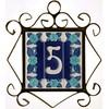 Phosphorescent Hand Painted Italian Ceramic Number & Letter Tiles House