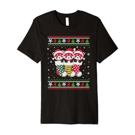 Ugly Xmas Sweater Red Panda In Christmas Socks Premium T-Shirt