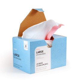 UNSCENTED 21 Gal / 80 Liter | Drawstring Closure Trash Bag | Heavy Duty By Qualia (UNSCENTED, 45 BAGS)