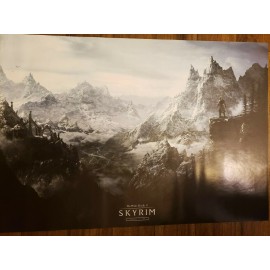 Bethesda Skyrim Elder Scrolls 5 Promo Poster Double Sided Size 33" X 22" Rare