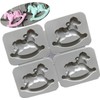 4 moldes de silicona flexibles, forma de caballo balancín