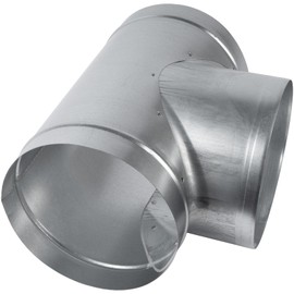 HVAC OV 90° Degree Ø8 x 8 x 8 Inch T Shape Duct Splitter - Metal 3 Way Fitting Adapter - Galvanized Steel - Round Duct Hose Dryer Connector - for Home or Industrial HVAC Ventilation - Branch 8 Inch