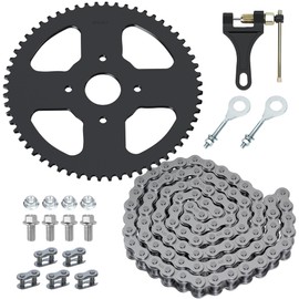YOXUFA Mini Bike Sprocket 60T with 420 Chain 90 Links Compatible with Coleman CT200U BT200X CT200U-EX Baja Warrior Massimo TrailMaster MB200 Axis M200 Predator 212 196cc 200cc 6.5hp Powersports Parts