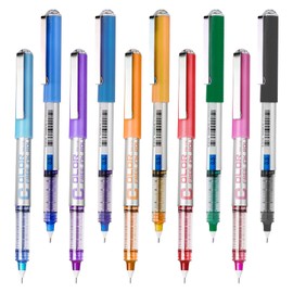 EYEYE Needle Rollerball Pens 0.5mm, 10 Assorted Colors Extra Fine Point Pen Quick Dry, Liquid Ink Pens Fine Point Smooth Writing Pen for Journaling, Note Taking, Office, Doodling & Gifts