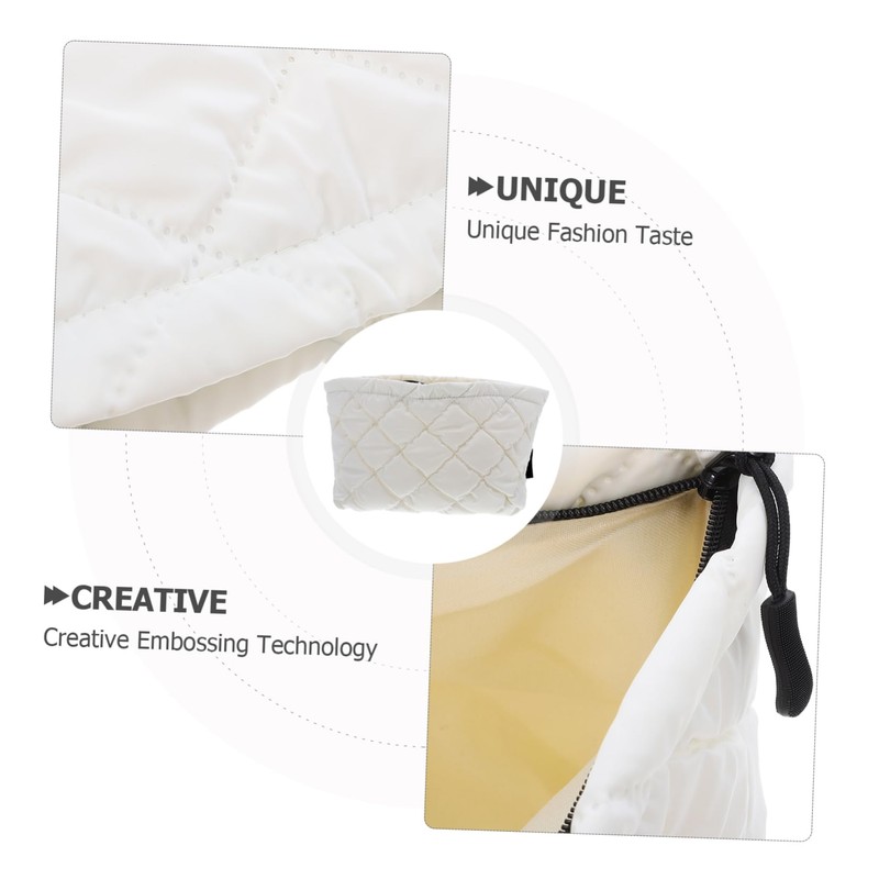 FOMIYES Quilted Portable Makeup Bag Small Cosmetic Organizer Pouch with