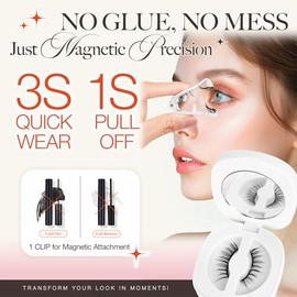 LASHVIEW Pestañas Magnéticas Con Aplicador, Reutilizables, Suaves, De Aspecto Natural, Sin Pegamento. Rcm02-N