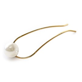 JewelVOX Hair Accessories Hair Comb Single Pearl Hair Ornament (Gold)