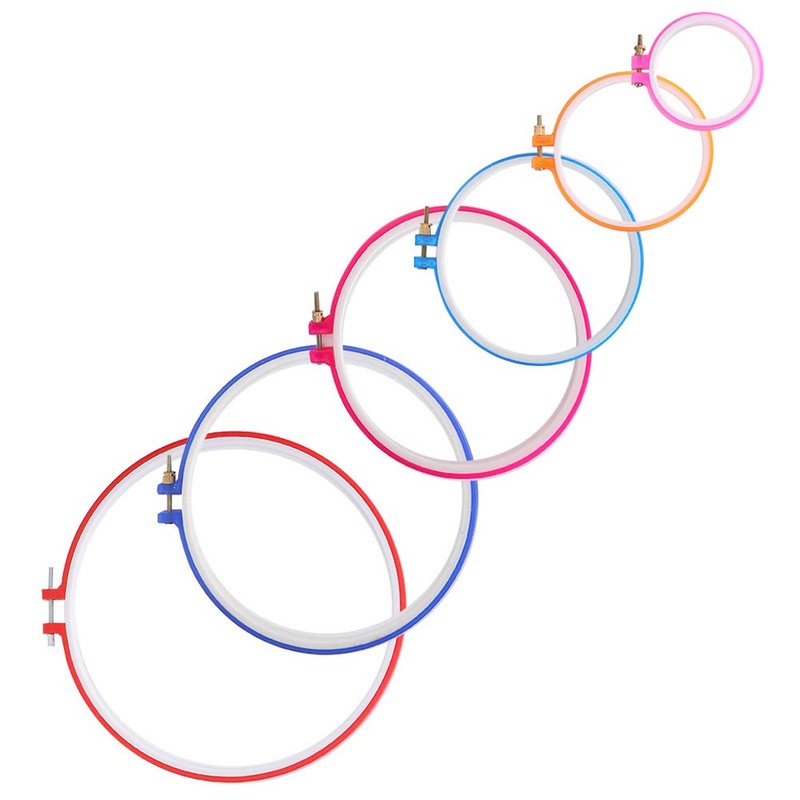 Embroidery Hoops, 6 Pieces Embroidery Hoops and 30 Needles Kit
