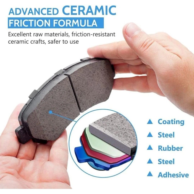 EXPPOWER Front Rear Ceramic Brake Pads Kit for Chevy Blazer