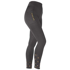 Shires Aubrion Porter Winter Horse Riding Tights - Maids - Jet Black 11/12Yrs, Jet Black