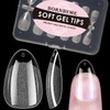 BORNBYME Extra Short Almond Soft Gel Nail Tips,120PCS Pre Buff