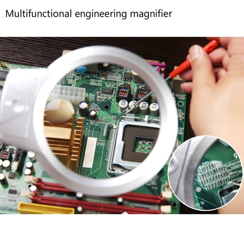 Clamp Magnifying Glass 2X and 6X Dual Lens Flexible Hose