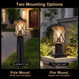 Ejerlya Motion Sensor Outdoor Post Lights, 4 Lighting Modes Lamp Posts Outdoor Lighting, Dusk to Dawn Waterproof Aluminum Post Lights Fixtures Pole Light for Outside Patio Yard Garden Fence Yard