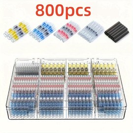 Car Wire Heat Shrink Connector Kit, 800pcs/set Waterproof Welding Sealed Electrical Connector, Suitable for Car and Boat Wiring