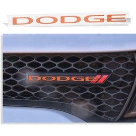 Dodge Grille Emblem Overlay Decal Sticker 2013-2023 Charger - (Color: Reflective Orange)