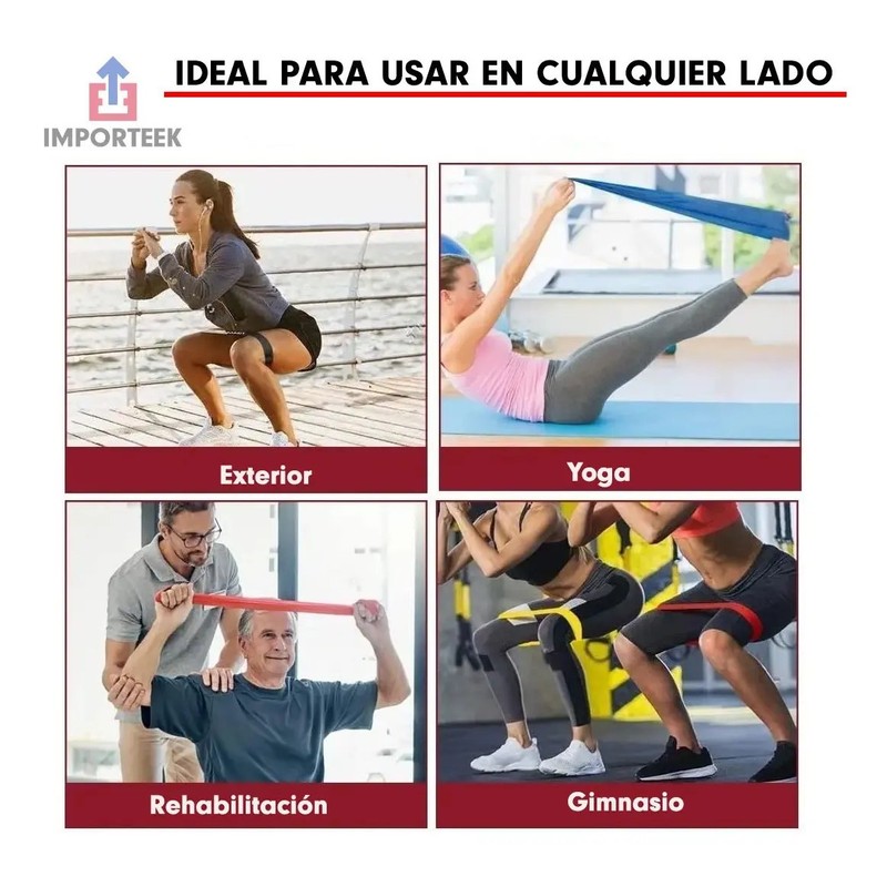 Bandas Ligas Resistencia Elastica Ejercicio Fitness Gimnasio