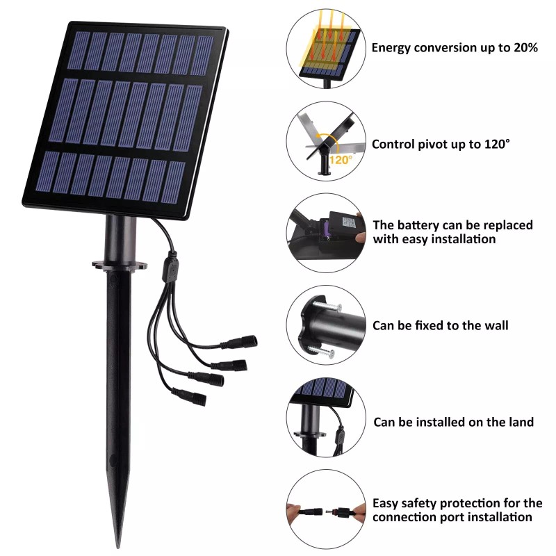 T-SUN Solar Spotlights with Warm White LED Lights for Outdoor