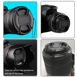 49mm Lens Cap for Sony Alpha a7R with Sony E-Mount FE 50mm f/1.8 Lens, Fire Rock Lens Cap for EF-M 15-45mm IS STM Lens for Canon M6 M50 M100 2 Pack