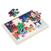 Mudpuppy Christmas – 12 Piece Wooden Tray Puzzle Featuring A