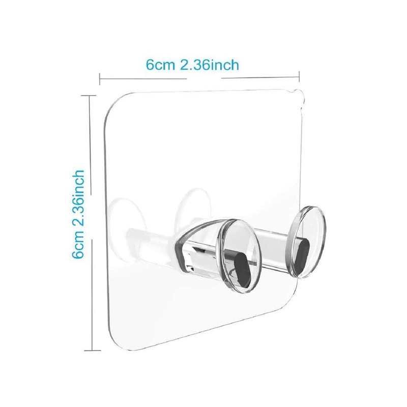 Multi-Function Wall Storage Hook Transparent Power Plug Self Adhesive Stickers